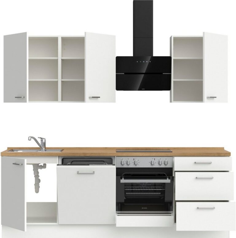 nobilia® Küchenzeile "Touch II", NEU: individuell anpassbar mit gratis Profi-Beratung, vormontiert, Breite 240 cm, Ausrichtung wählbar, wahlw. mit E-Geräten