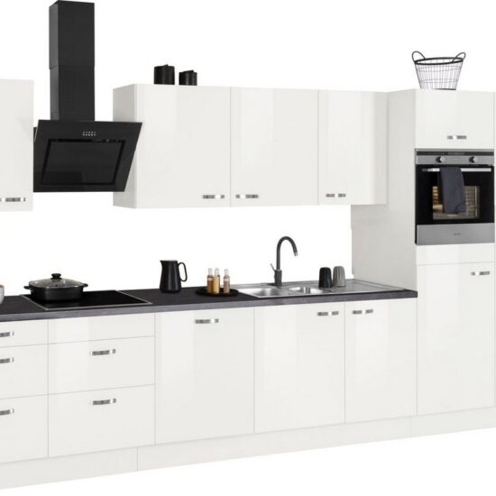 OPTIFIT Küchenzeile Cara mit Hanseatic E-Geräten, Breite 400 cm, Induktionskochfeld, Soft-Close-Funktion, Vollauszüge – Image 1