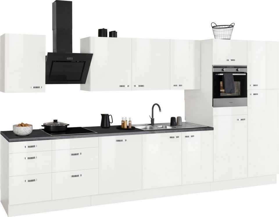 OPTIFIT Küchenzeile Cara mit Hanseatic E-Geräten, Breite 400 cm, Induktionskochfeld, Soft-Close-Funktion, Vollauszüge – Image 1