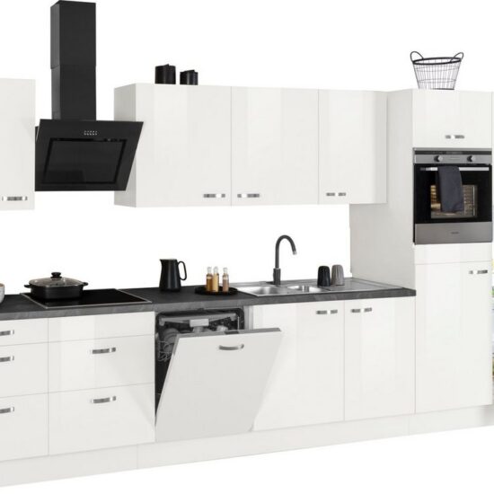 OPTIFIT Küchenzeile Cara mit Hanseatic E-Geräten, Breite 400 cm, Induktionskochfeld, Soft-Close-Funktion, Vollauszüge – Image 2