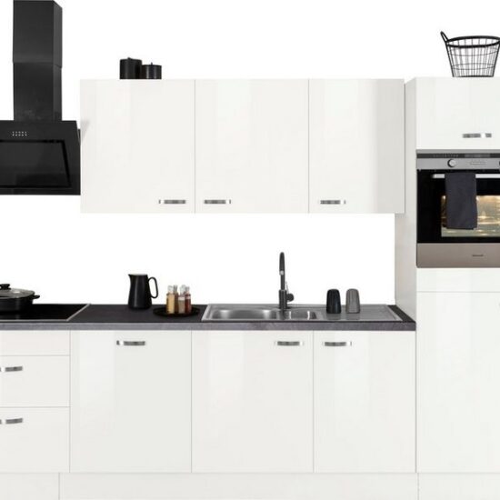 OPTIFIT Küchenzeile Cara mit Hanseatic E-Geräten, Breite 400 cm, Induktionskochfeld, Soft-Close-Funktion, Vollauszüge – Image 3
