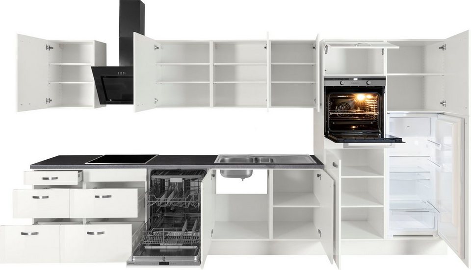 OPTIFIT Küchenzeile Cara mit Hanseatic E-Geräten, Breite 400 cm, Induktionskochfeld, Soft-Close-Funktion, Vollauszüge – Image 5