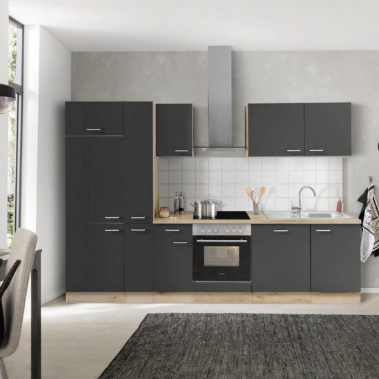OPTIFIT Küchenzeile Iver Breite 300 cm, mit Hanseatic E-Geräten, inkl. Kühlschrank – Image 2