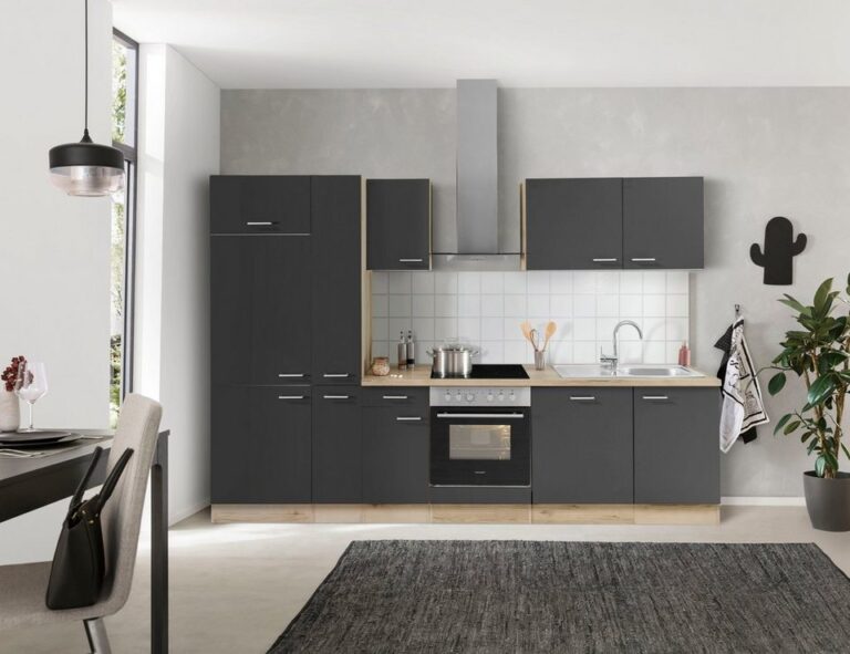OPTIFIT Küchenzeile Iver Breite 300 cm, mit Hanseatic E-Geräten, inkl. Kühlschrank