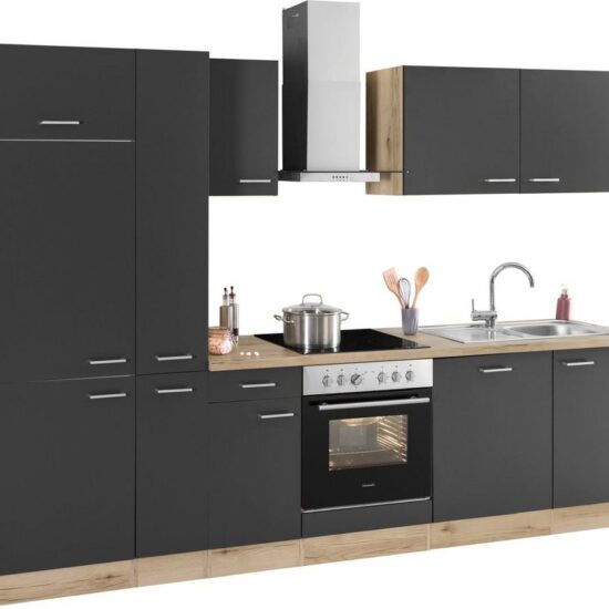 OPTIFIT Küchenzeile Iver Breite 300 cm, mit Hanseatic E-Geräten, inkl. Kühlschrank – Image 3