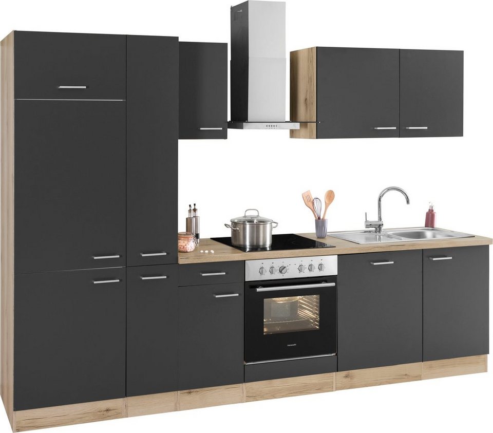 OPTIFIT Küchenzeile Iver Breite 300 cm, mit Hanseatic E-Geräten, inkl. Kühlschrank – Image 3