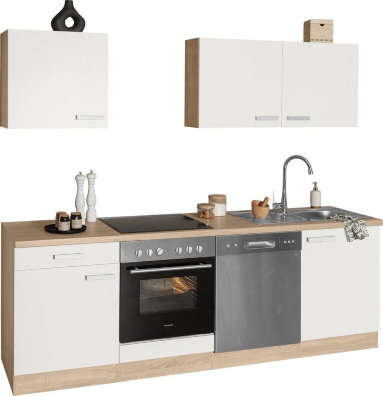 OPTIFIT Küchenzeile Leer Breite 240 cm, mit Hanseatic E-Geräten, inkl. Geschirrspüler