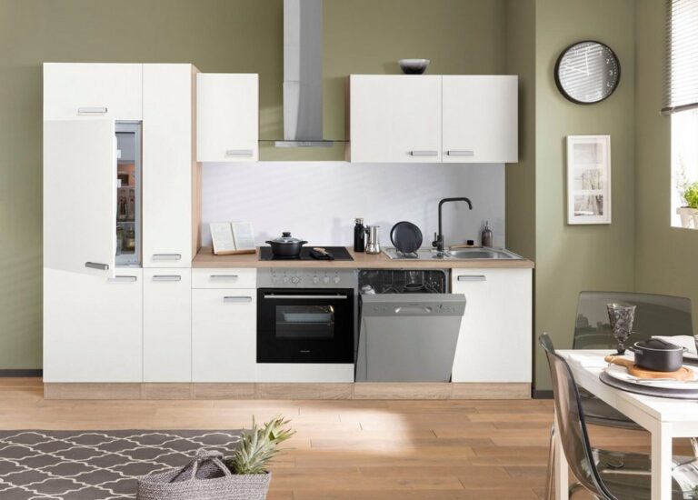 OPTIFIT Küchenzeile Leer Breite 300 cm, mit Hanseatic E-Geräten, inkl. Kühlschrank