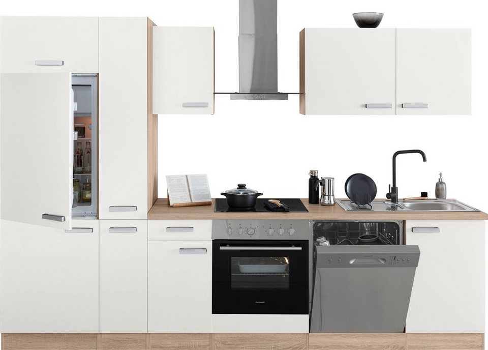 OPTIFIT Küchenzeile Leer Breite 300 cm, mit Hanseatic E-Geräten, inkl. Kühlschrank – Image 3