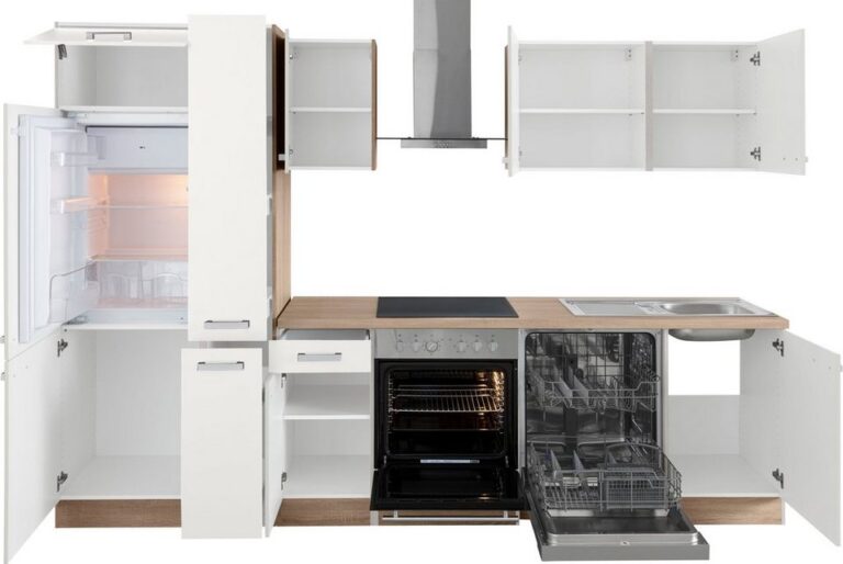OPTIFIT Küchenzeile Leer Breite 300 cm, mit Hanseatic E-Geräten, inkl. Kühlschrank