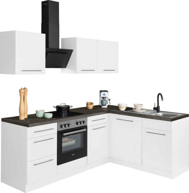 OPTIFIT Küchenzeile Roth, Stellmaße 210x175 cm,wahlweise mit E-Geräten, Push-to-Open-Funktion