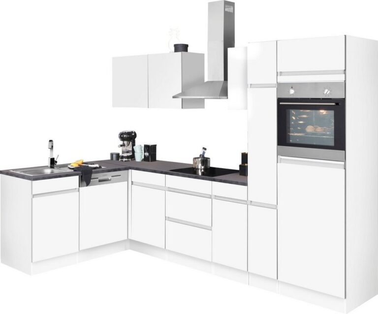 OPTIFIT Küchenzeile Roth, Stellmaße 300x175 cm, wahlweise mit E-Geräten, mit Apothekerschrank
