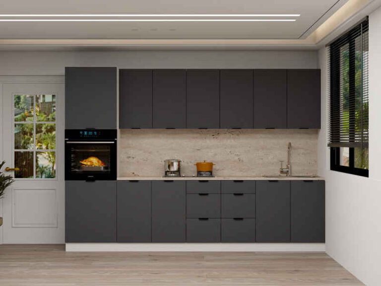 ROYAL24_MARKT Küchenzeile – 300 cm – Lunara – Ohne Arbeitsplatte & Elektrogeräte, (Set), Top Qualität - Modernes Design - Feinste Materialien