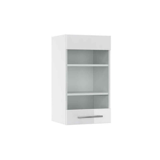 Vicco Glashängeschrank Fame-Line, Weiß Hochglanz/Weiß, 40 cm (1-St) – Image 1