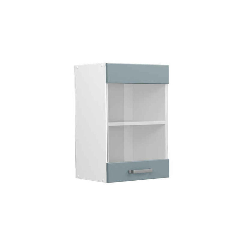 Vicco Glashängeschrank R-Line, Blau-Grau/Weiß, 40 cm (1-St)
