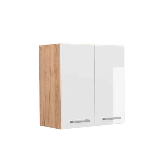 Vicco Hängeschrank R-Line, Weiß Hochglanz/Goldkraft Eiche, 60 cm (1-St) – Image 1