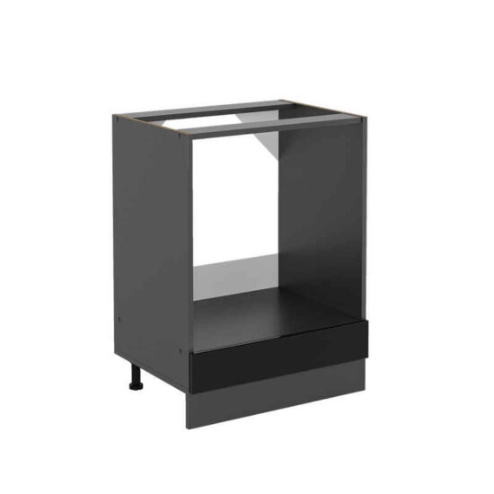 Vicco Herdumbauschrank R-Line, Schwarz Hochglanz/Anthrazit, 60 cm ohne Arbeitsplatte (1-St) – Image 1