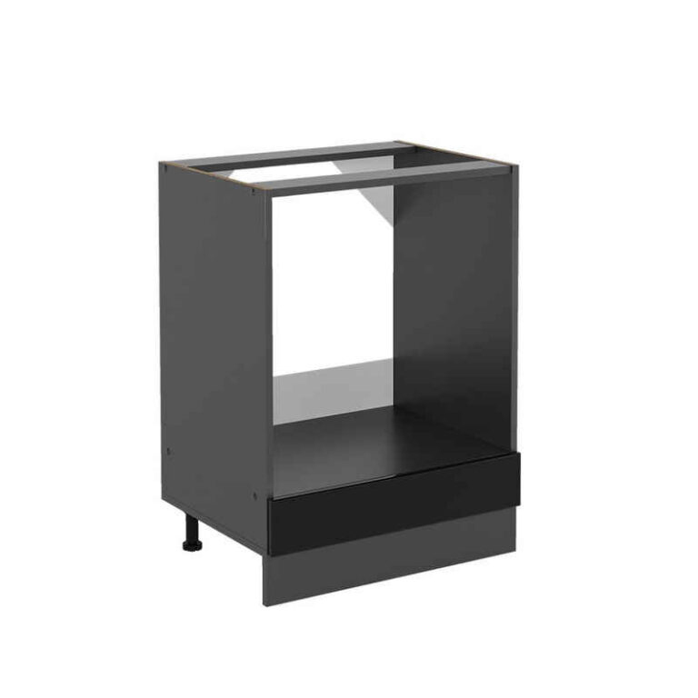 Vicco Herdumbauschrank R-Line, Schwarz Hochglanz/Anthrazit, 60 cm ohne Arbeitsplatte (1-St)
