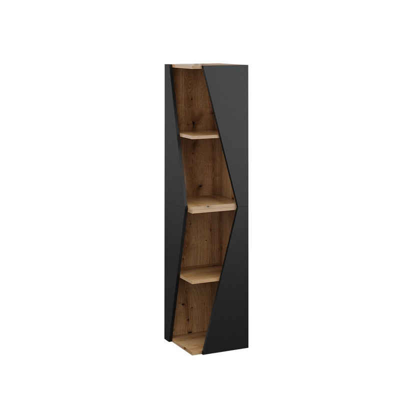Vicco Hochschrank Benno, Anthrazit/Eiche, 31.6 x 70.5 cm mit 3 Ablagen (1-St) – Image 1