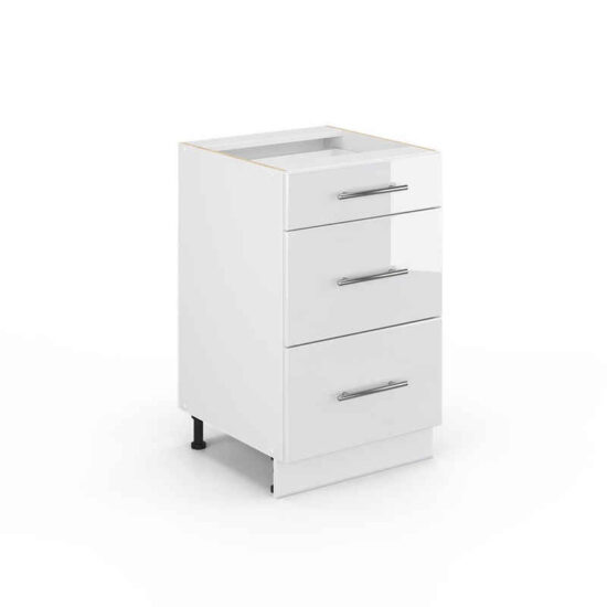 Vicco Unterschrank Fame-Line, Weiß Hochglanz/Weiß, 50 cm ohne Arbeitsplatte (1-St) – Image 1