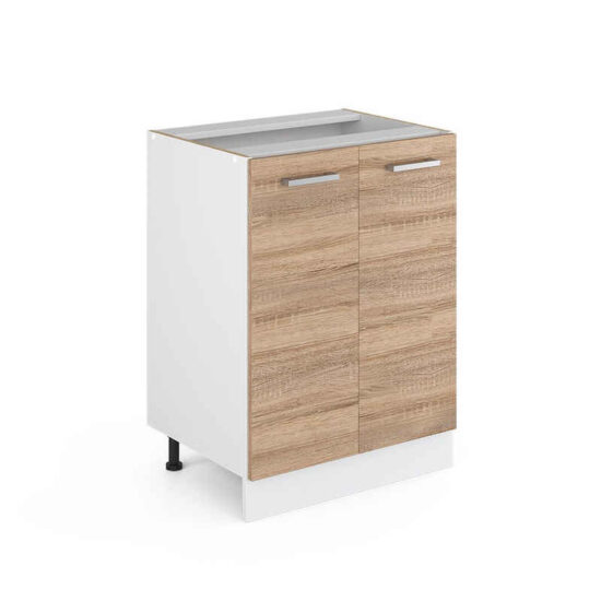 Vicco Unterschrank R-Line, Sonoma/Weiß, 60 cm ohne Arbeitsplatte (1-St) – Image 1
