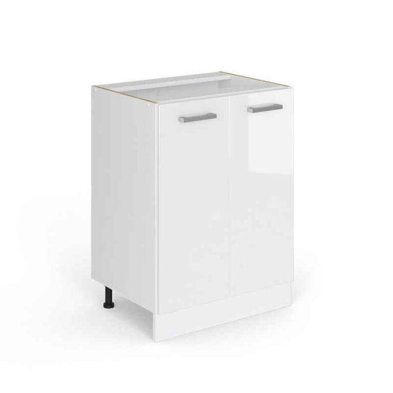 Vicco Unterschrank R-Line, Weiß Hochglanz/Weiß, 60 cm ohne Arbeitsplatte (1-St)