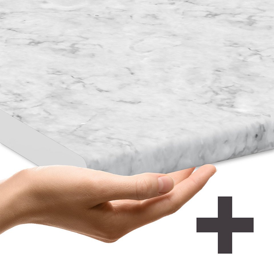 Vicco Winkelküche Rick, Edelgrau/Weiß, 187 x 167 cm, AP Marmor – Image 2