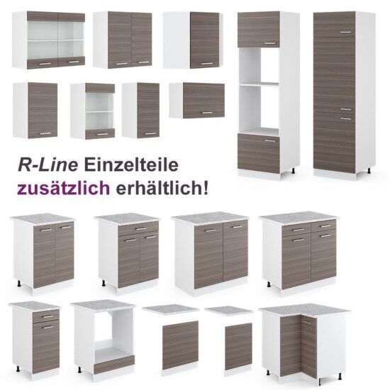 Vicco Winkelküche Rick, Edelgrau/Weiß, 187 x 167 cm, AP Marmor – Image 5