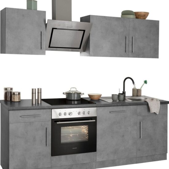 wiho Küchen Küchenzeile Cali - Küche mit E-Geräten - Komplett Set, Breite 220cm, Küche mit Hanseatic E-Geräten – Image 3