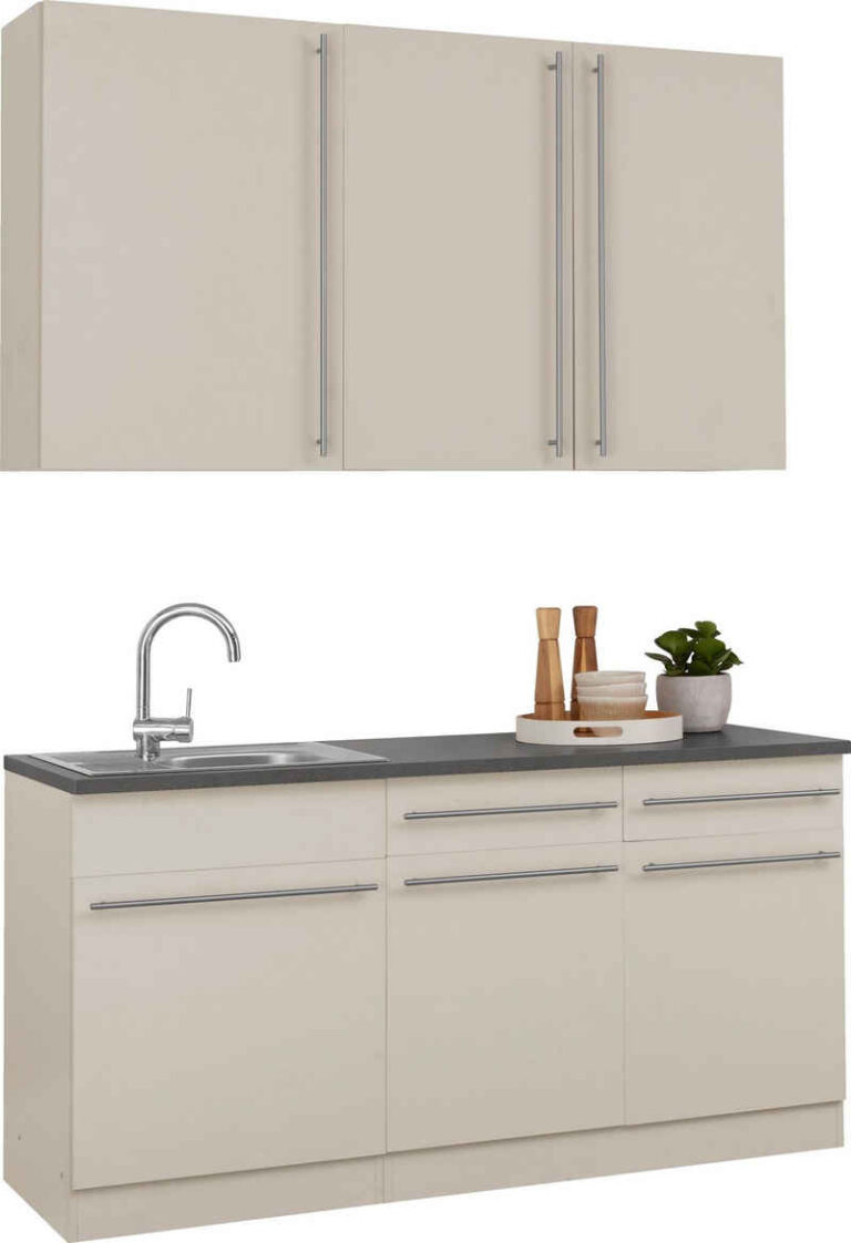 wiho Küchen Küchenzeile Chicago, mit E-Geräten, Breite 220 cm