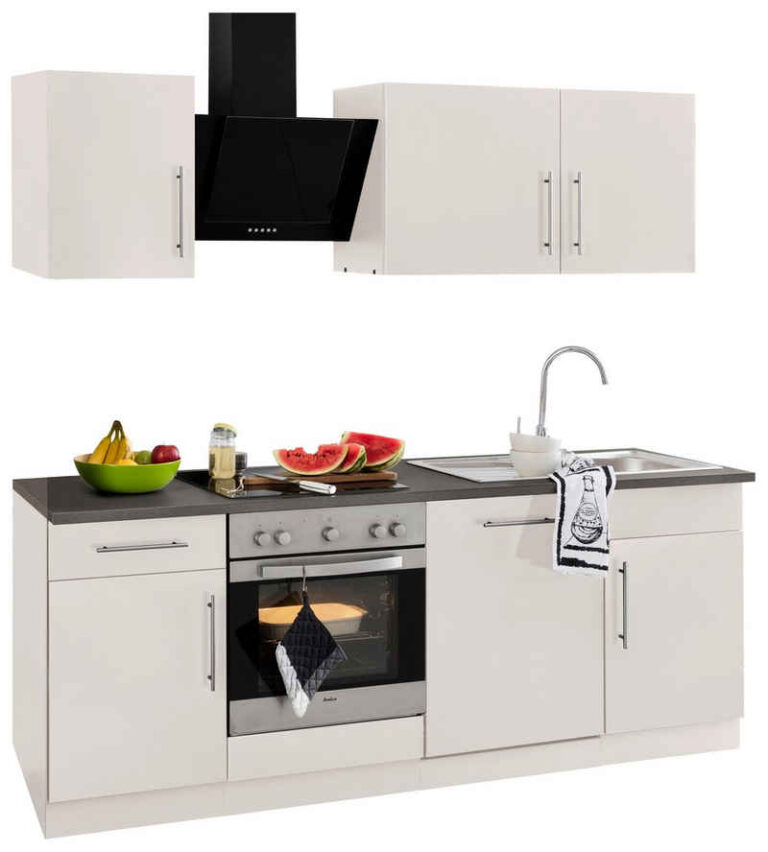 wiho Küchen Küchenzeile Chicago, mit E-Geräten, Breite 220 cm