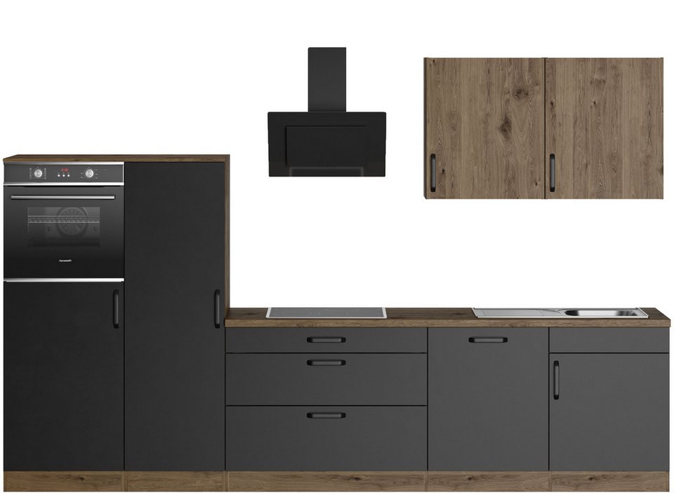 wiho Küchen Küchenzeile Elba, wahlweise mit Hanseatic E-Geräten, Breite 330 cm – Image 1