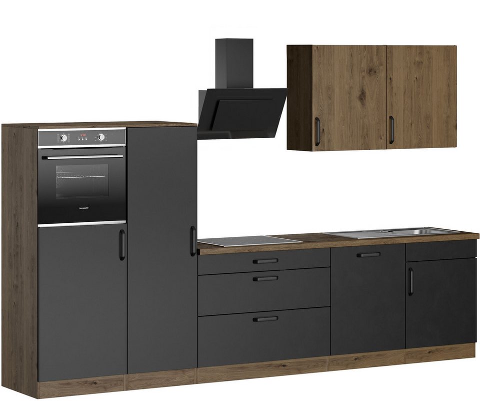 wiho Küchen Küchenzeile Elba, wahlweise mit Hanseatic E-Geräten, Breite 330 cm – Image 3