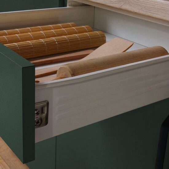 wiho Küchen Winkelküche "Simi", mit verstellbaren Füßen, wahlweise mit E-Geräten, Soft-Close-Funktion in Schubkästen & Auszügen, Stellbreite 285/175 cm – Image 4